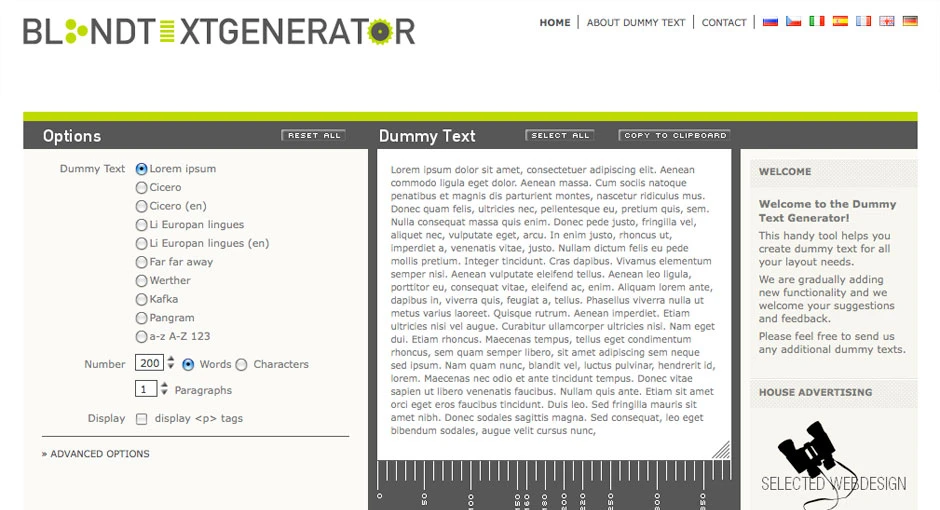 Blind Text Generator