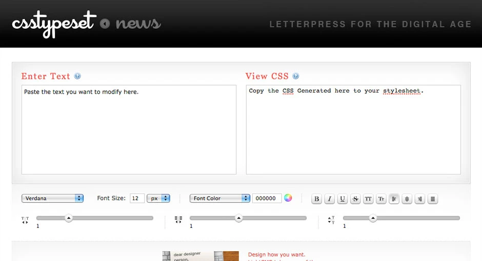 CSS Typeset