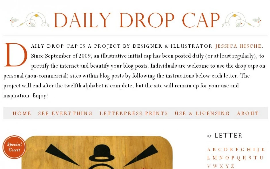 Typography: Daily Drop Cap