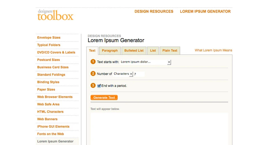 Lorem Ipsum Generator